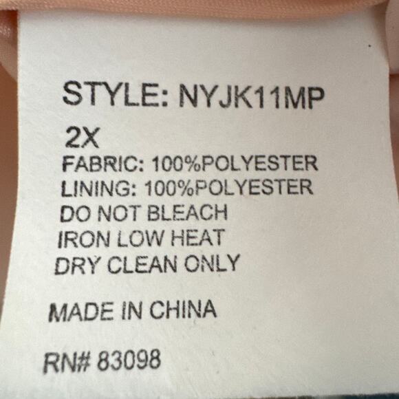 Cavalini Originals Women's Pink Windbreaker Gold Hardware Full Zip Size 2X NWT - Picture 8 of 8